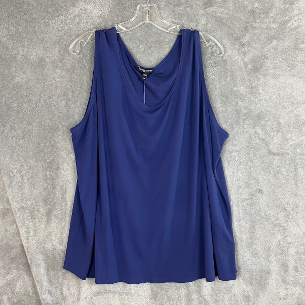Eileen Fisher Stretch Silk Jersey Tank Top Womens 3X Blue Minimalist Everyday